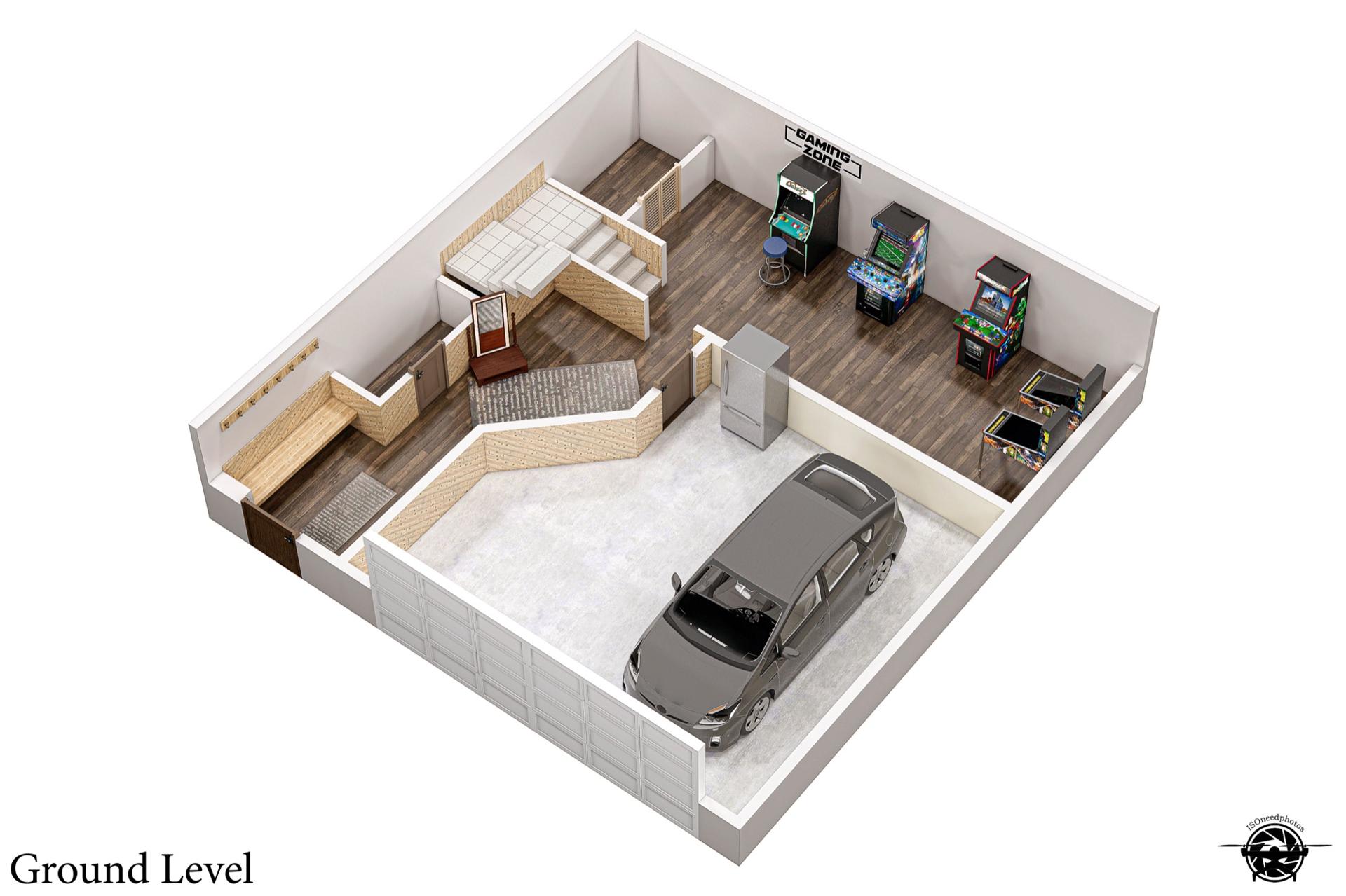 Timbers 5 ground level, 3d plan