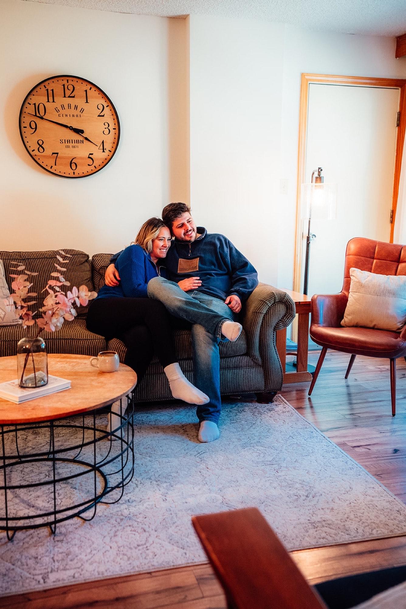 The couch in one of the homes