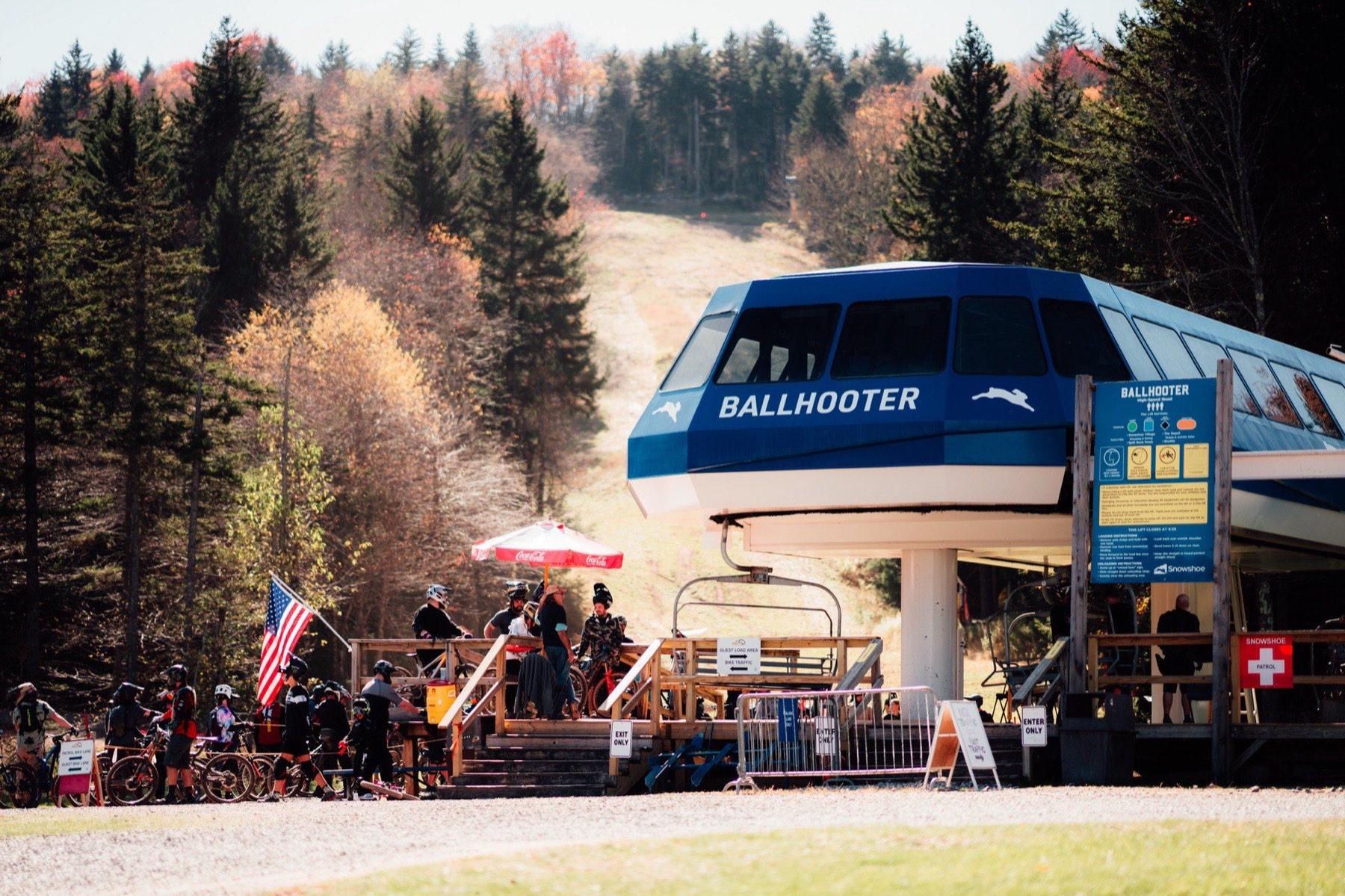 The Ballhooter lift base with the summer crowd