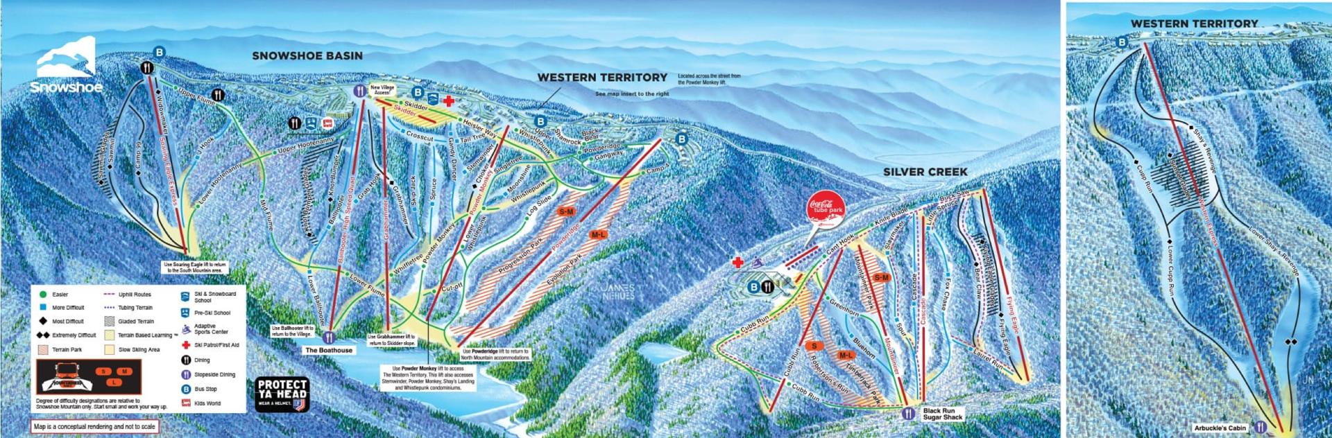 Snowshoe winter trail map
