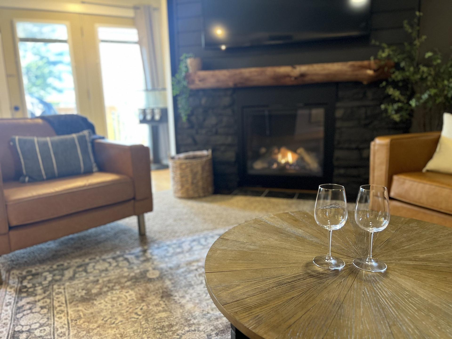 Fire on, wine poured
