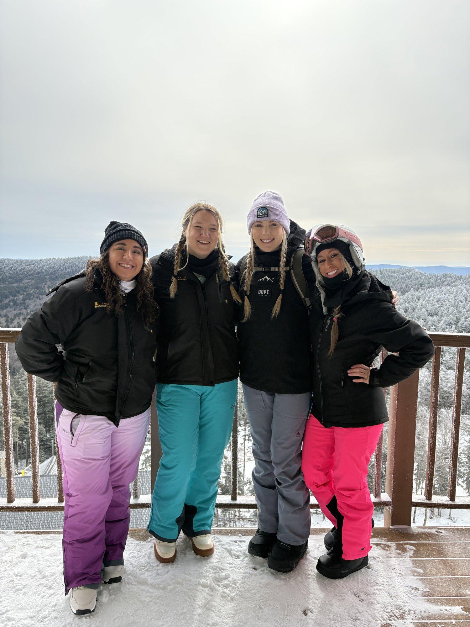 Suited up, snow on the rail