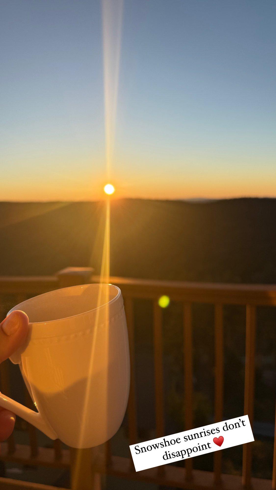 Sunrise coffee on the balcony