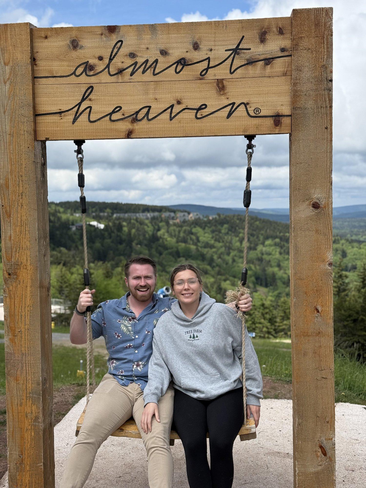 The Almost Heaven swing at the summit on a green summer day
