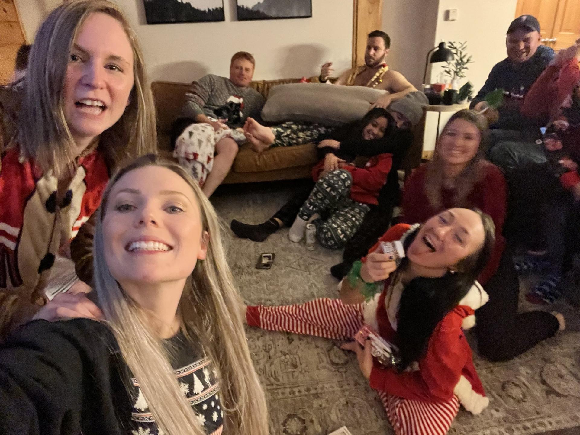 Christmas pajamas, the whole crew