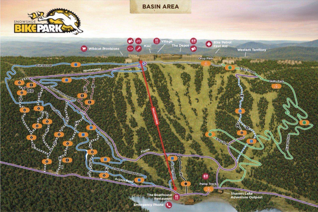 Mountain Biking Trail Map in Snowshoe